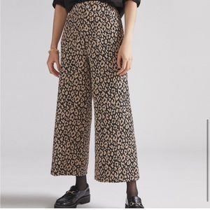 Anthropologie Maeve Colette Leopard Brocade Cropped Pants